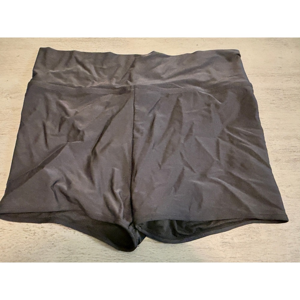 Merona Womens Black High Waisted Swim Shorts Boy Short Bottoms Size L